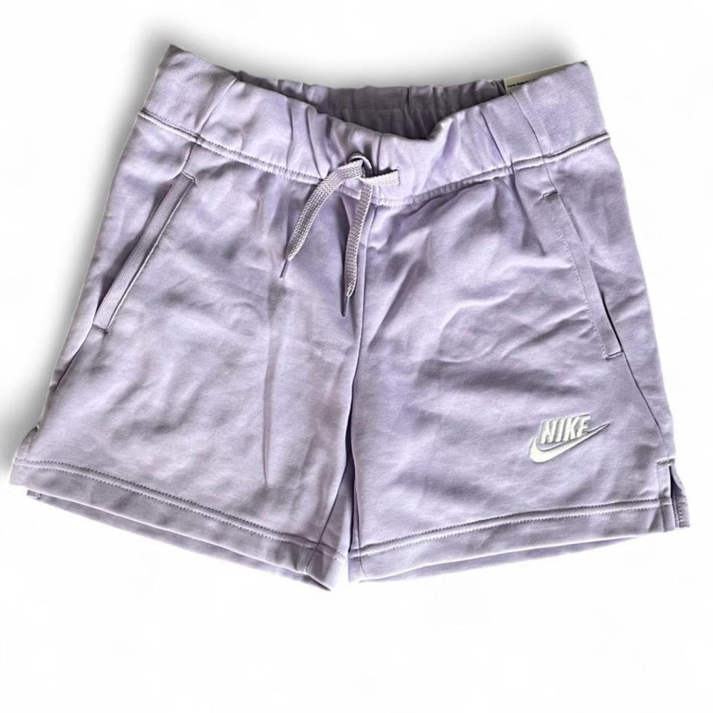 NWT Nike Girls Large Lavender Fleece Shorts Youth L Athletic Sweat Shorts